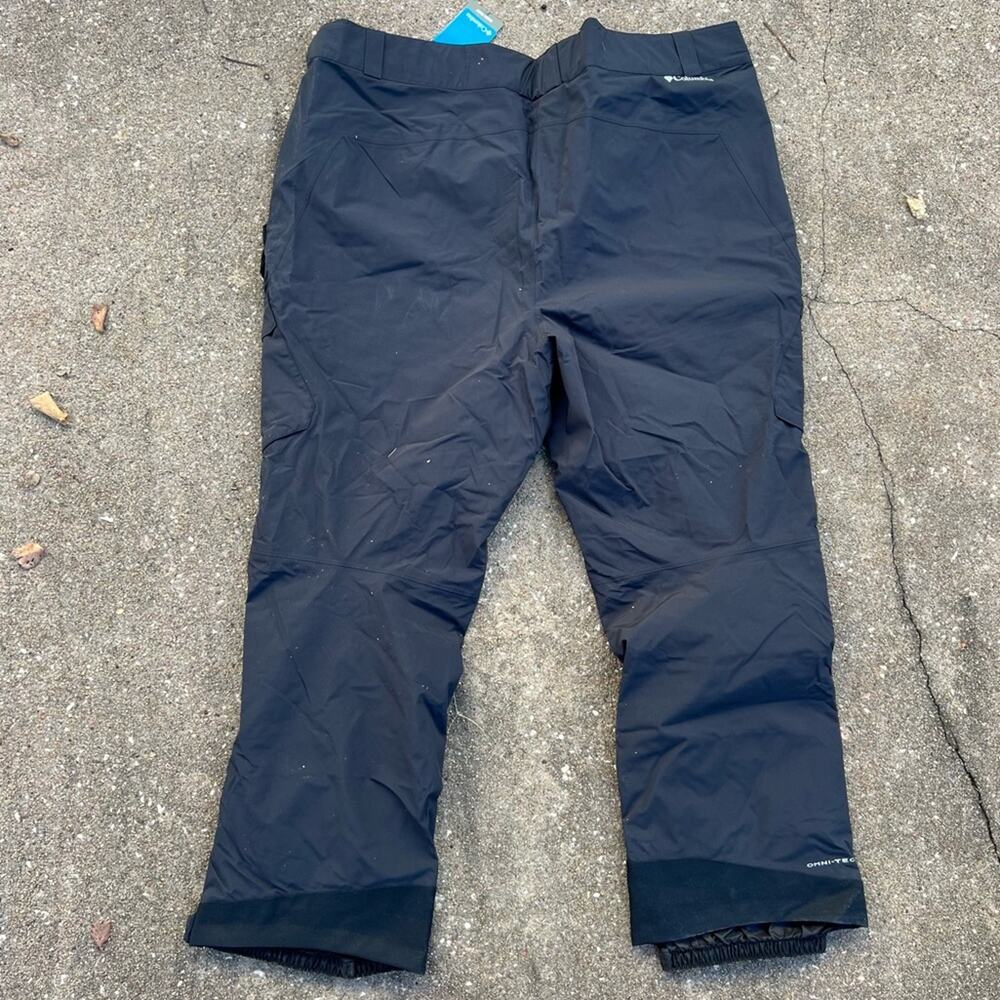 Columbia Omni Tech Powder Stash Black Ski/Snowboard Pants NWT Size 5X Ins. 34”
